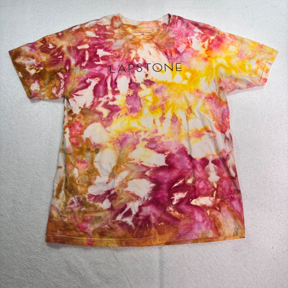 Lapstone & Hammer Tie Dye Graphic T Shirt Large SpaceX Logo Multicolor